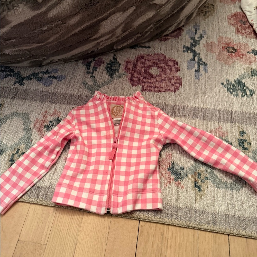 The Beaufort Bonnet Company Pink Gingham Zip Jacket